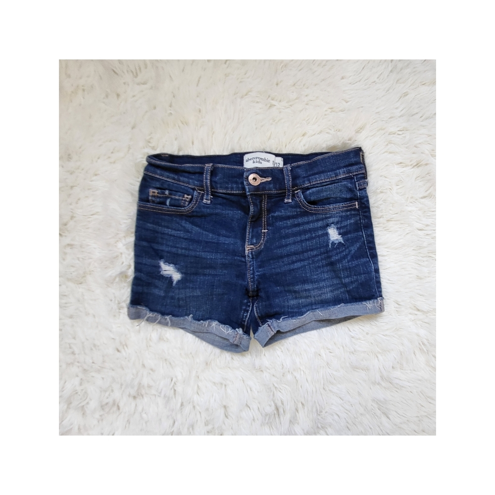 Abercrombie & Fitch Girls' Dark Blue Denim Shorts